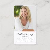 ライフ記念お祝いカードの写真祈りの言葉 名刺 (正面)