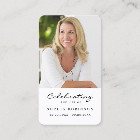 ライフ記念お祝いカードの写真祈りの言葉 名刺 (正面)