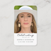 ライフ記念お祝いカードの写真祈りの言葉 名刺 (正面)