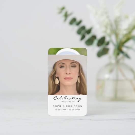 ライフ記念お祝いカードの写真祈りの言葉 名刺 (スタンド正面)