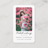 ライフ記念お祝いカードの写真祈りの言葉 名刺 (正面)