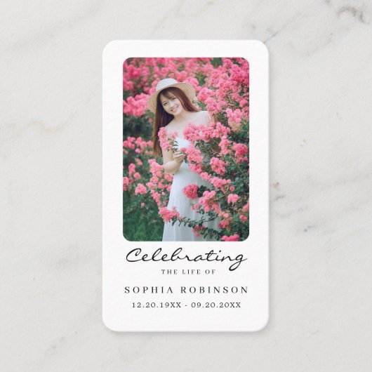 ライフ記念お祝いカードの写真祈りの言葉 名刺 (正面)