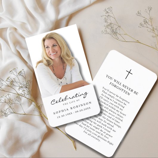 ライフ記念お祝いカードの写真祈りの言葉 名刺