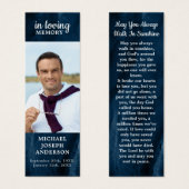 ライフ記念祈りの言葉しおり青のお祝い (正面&裏面)