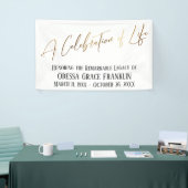 ライフ金ゴールド手書きお祝いのタイポグラフィ 横断幕 (トレードショー)