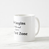 ライフ開始心地よいゾーン引用文 コーヒーマグカップ (正面右)