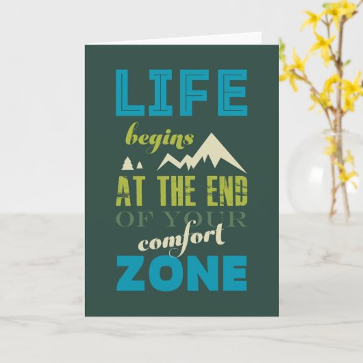 ライフ開始感動的引用文タイポグラフィプリント カード (黄色い花)