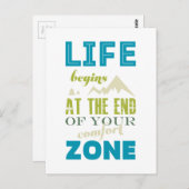 ライフ開始感動的引用文タイポグラフィプリント ポストカード (正面/裏面)