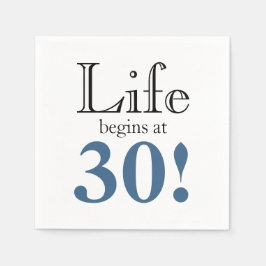 ライフ開始30レトロ石板ブルーブラックグラフィックp スタンダードカクテルナプキン