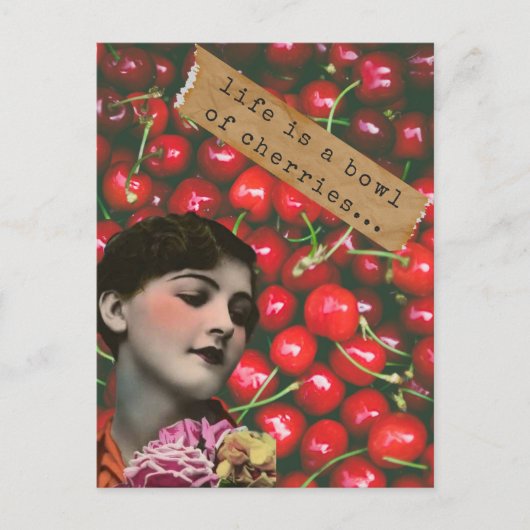 ライフ イズ ア ボウル オブ チェリーズ オルタード アート ポストカード (正面)