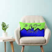 ライフ イズ グッド 楽しんで グリーン ブルー 腰用クッション ランバークッション (椅子)