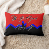 ライフ イズ グッド 楽しんで レッド ブラック 腰用クッション ランバークッション (ブランケット)