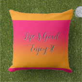 ライフ イズ グッド 楽しんで 屋外スロー枕 アウトドアクッション (芝生)