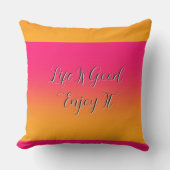ライフ イズ グッド 楽しんで 屋外スロー枕 アウトドアクッション (正面)