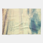 ライフ・イズ・スウィーター・ビーチ・シーン キッチンタオル (横)