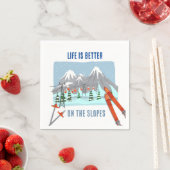 ライフ イズ スlope オン ザ スlope スキー パーティー スタンダードカクテルナプキン (インサイチュ)