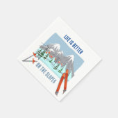 ライフ イズ スlope オン ザ スlope スキー パーティー スタンダードカクテルナプキン (角)