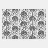 ライフ・コバルトのウィリアム・モリス数々のの木， Blk/Wh, ラッピングペーパーシート (正面3)