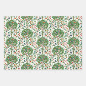 ライフ・コバルトのウィリアム・モリス数々のの木， Blk/Wh, ラッピングペーパーシート (正面)