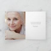 ライフ セレブレーション グリーン フラワー 葬儀 折りたたみ式 招待状 (内部)