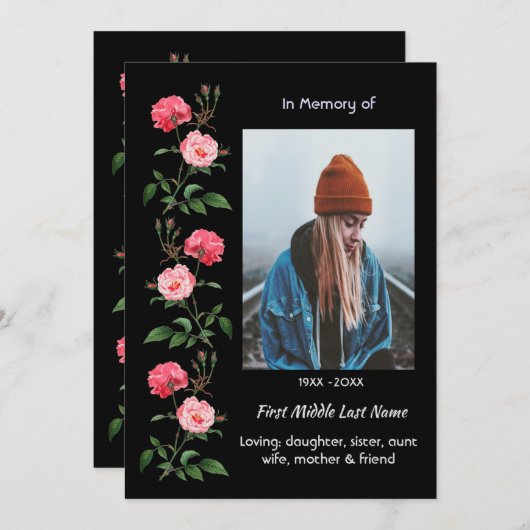 ライフ セレブレーション サービス  ローズ ガーデン フラワー 招待状 (正面/裏面)