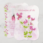 ライフ セレブレーション スイート ピーズ フラワー アート 招待状 (正面/裏面)