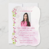 ライフ セレブレーション スイート ピーズ フラワー アート 招待状 (裏面)