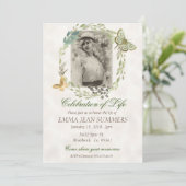 ライフ セレブレーション バタフライ リース 緑の葉 招待状 (スタンド正面)