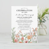 ライフ セレブレーション ピンク＆ピーチ フラワーメモリアル 招待状 (スタンド正面)