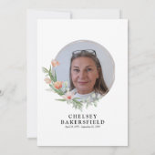 ライフ セレブレーション ピンク＆ピーチ フラワーメモリアル 招待状 (裏面)