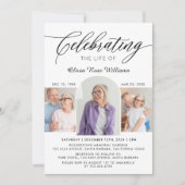 ライフ セレブレーション フォト コラージュ 追悼 招待状 (正面)