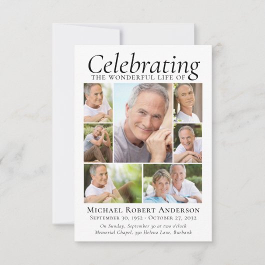 ライフ セレブレーション 招待状 | フォト コラージュ (正面)