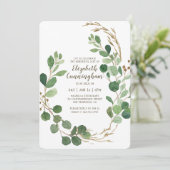 ライフ セレブレーション 水彩 花卉 ボタニカル 招待状 (スタンド正面)