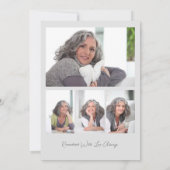 ライフ セレブレーション 4 フォト パープル フラワーファミリー葬 招待状 (裏面)