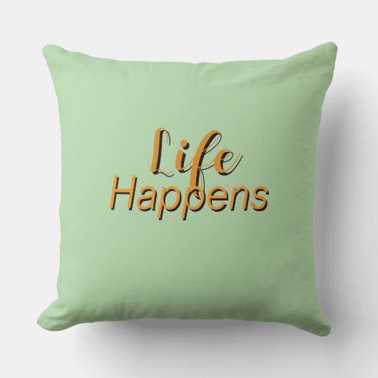  ライフ・ハプンズ・ライトグリーン    クッション (正面)