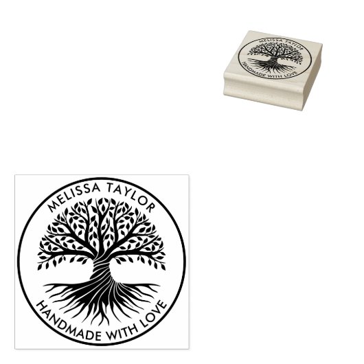 ライフ・ファミリー名の独自のラウンド・ツリーの作成 ラバースタンプ (押印)