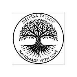 ライフ・ファミリー名の独自のラウンド・ツリーの作成 ラバースタンプ