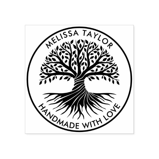 ライフ・ファミリー名の独自のラウンド・ツリーの作成 ラバースタンプ (インプリント)