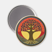 ライフ・マグネットのブラウンとネイビーの木 マグネット (正面/裏面)