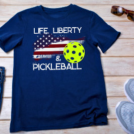 ライフ・リバティ・アンド・ピクルボール ジョークグッズ Tシャツ