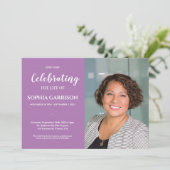 ライフ 紫の写真付きお別れ会 招待状 (スタンド正面)