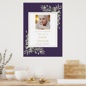 ライフ 紫グリーン フォト お祝い サイン (キッチン)