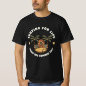 ライフTシャツ用ブラック&イエローサーフィン Tシャツ (正面)