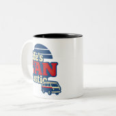 ライフVANtasticレッドクリームブルー版 ツートーンマグカップ (正面左)