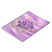 ライブあなた信じ引用文紫の薄紫フローラ ノートブック (左側)