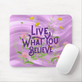 ライブあなた信じ引用文紫の薄紫フローラ マウスパッド (マウス)