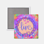 ライブかわいらしフローラハートモダン検査 マグネット (正面/裏面)