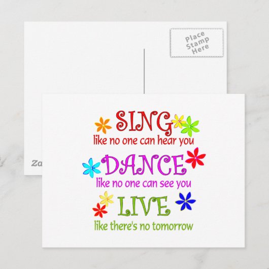 ライブで歌う ポストカード (正面/裏面)