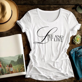 ライブとライブウィズダム引用文タイポグラフィTシャツ Tシャツ