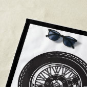 ライブに乗って、ライブバイクバイクもしくは自転車に乗る人 ビーチタオル (インサイチュ)